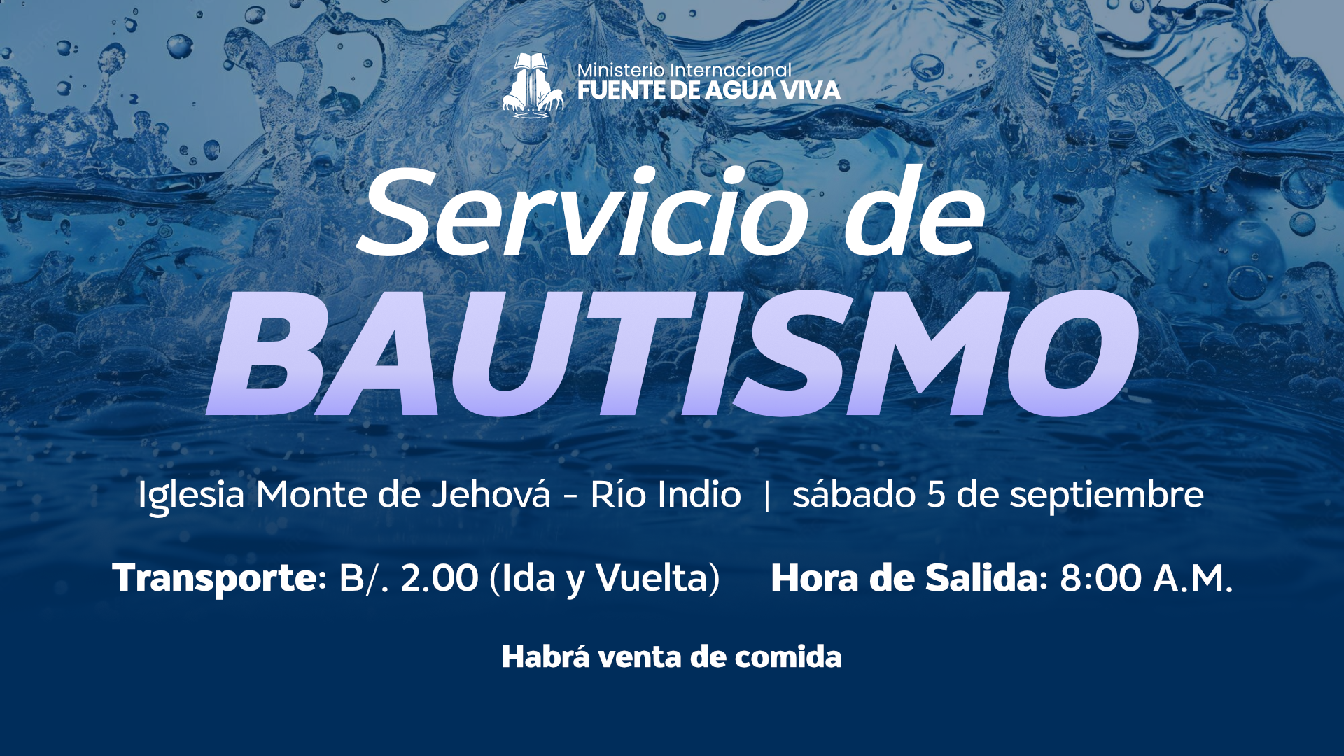 💧 ¡SERVICIO DE BAUTISMO! 💧